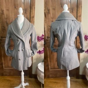Guess Grey Wool Pea Coat/Jacket, Size Small